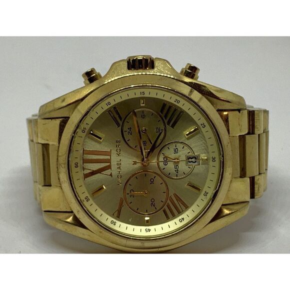 Michael Kors MK5605 Unisex Stainless Steel Analog Champagne Dial Watch W187 - Picture 6 of 11